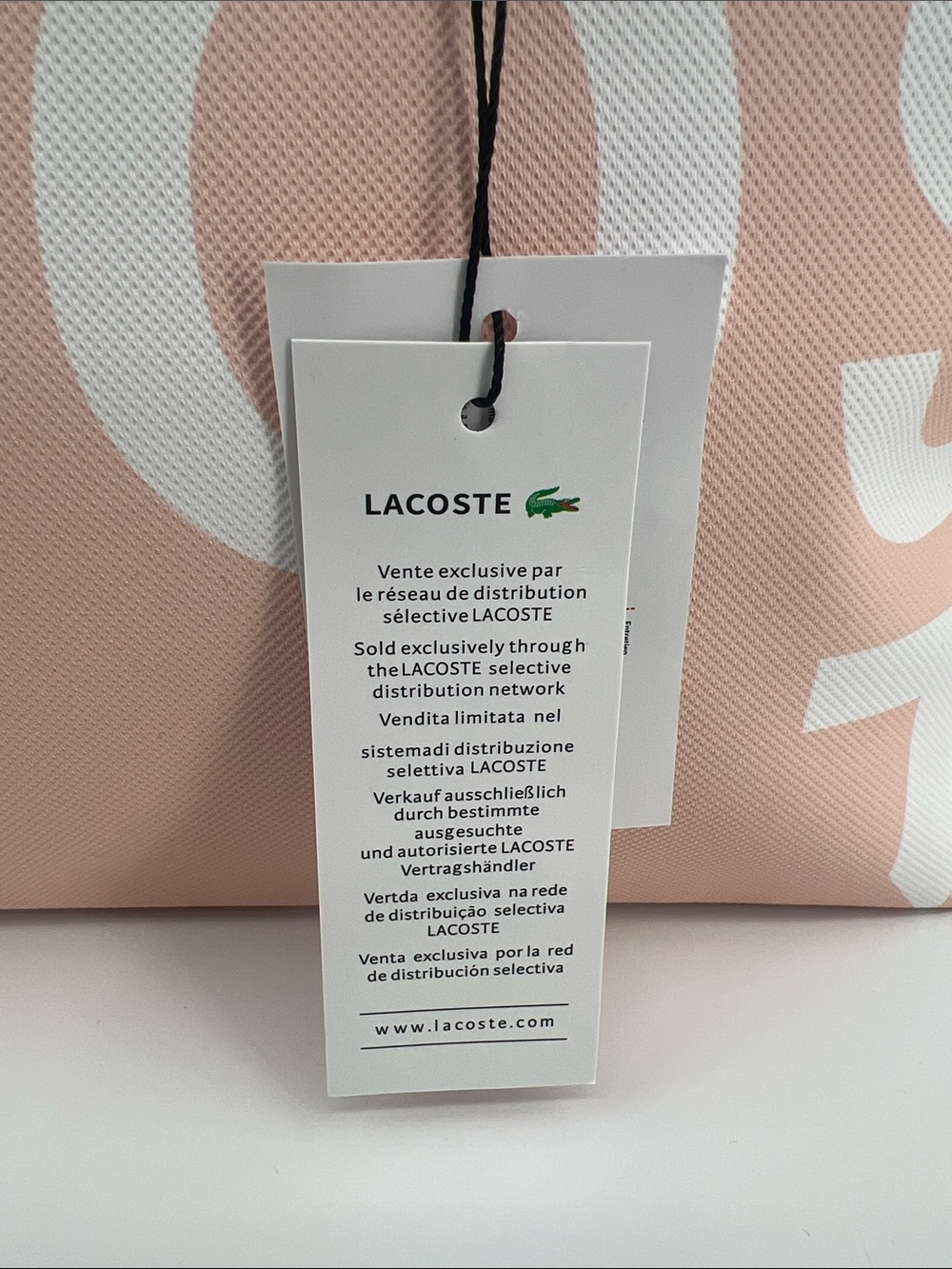 Lacoste Pink & White Logo Graphic Tote - Picture 4 of 13